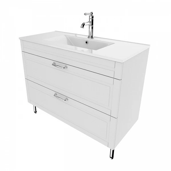 Тумба с раковиной напольная 100 см Oxford IDDIS OXF10W1i95K белая в 100Kran: Широкий выбор и доступные цены.