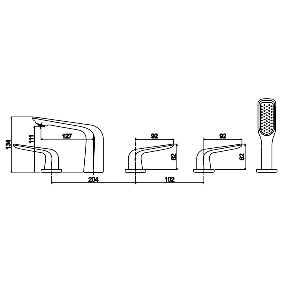 Смеситель на борт ванны Rose R1312H черный в 100Kran: Широкий выбор и доступные цены.
