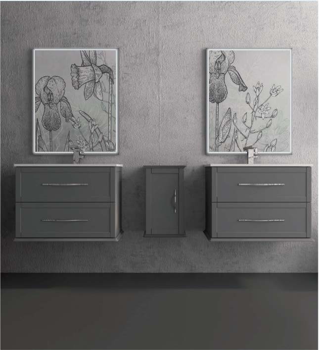Тумба с раковиной подвесная CEZARES 75 см TIFFANY 55242 Grigio Nuvola в 100Kran: Широкий выбор и доступные цены.