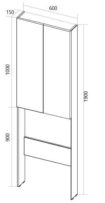 Шкаф над унитазом 1Marka Gaula 60Н 2д.Black  У92549 от интернет-магазина 100Kran.ru!