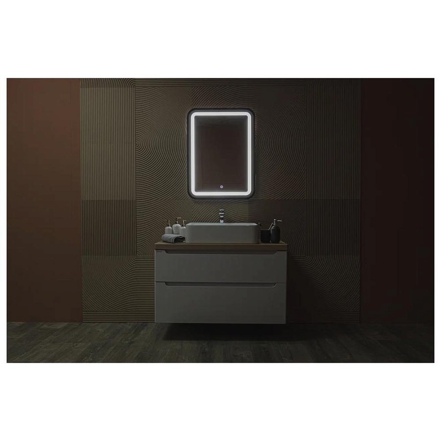 Зеркало с подсветкой Silver Mirrors Мальталофт 60 х 80 см LED-00002353 черное 100Kran: Широкий выбор и доступные цены.