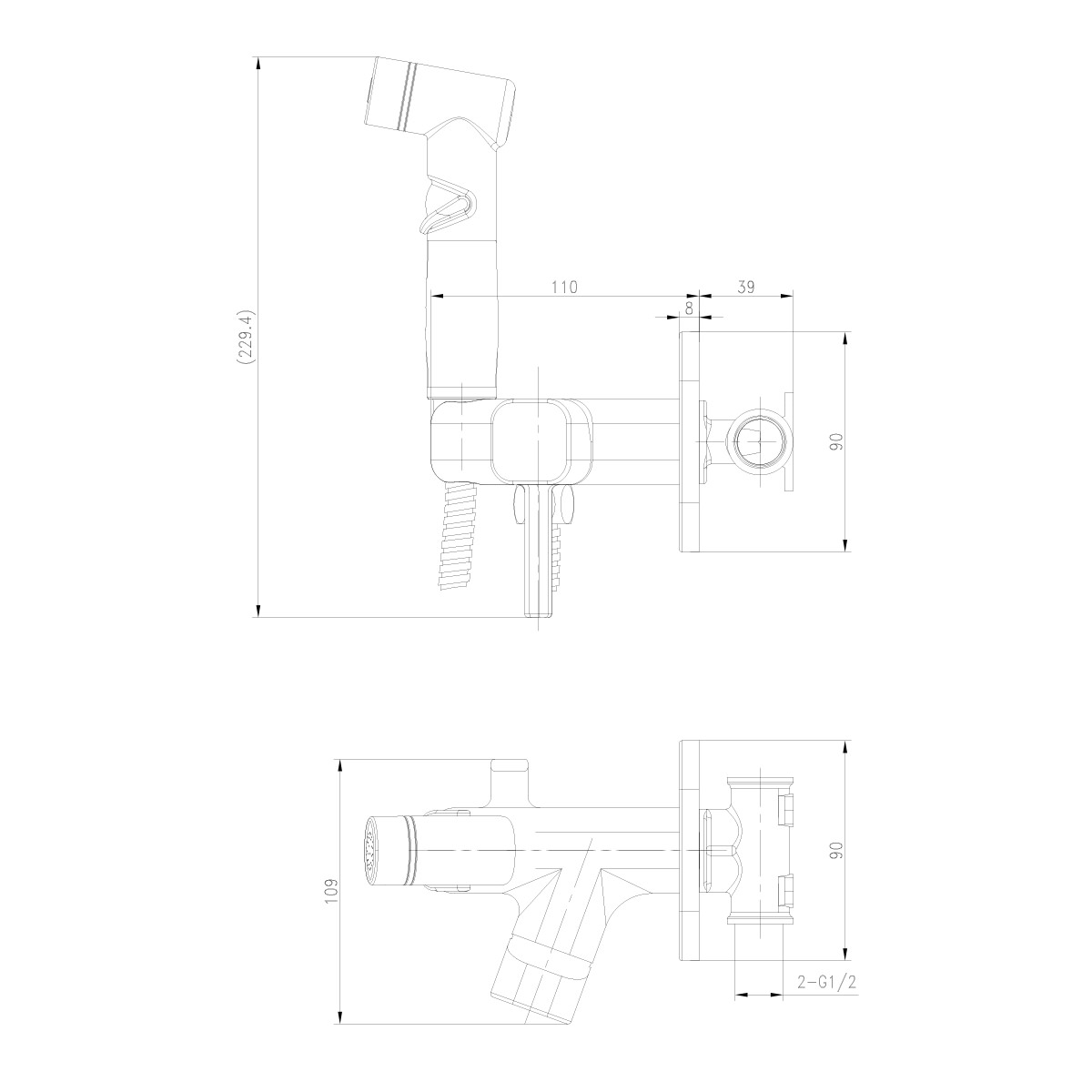 Гигиенический душ встраиваемый Lemark Solo LM7165BL черный в 100Kran: Широкий выбор и доступные цены.