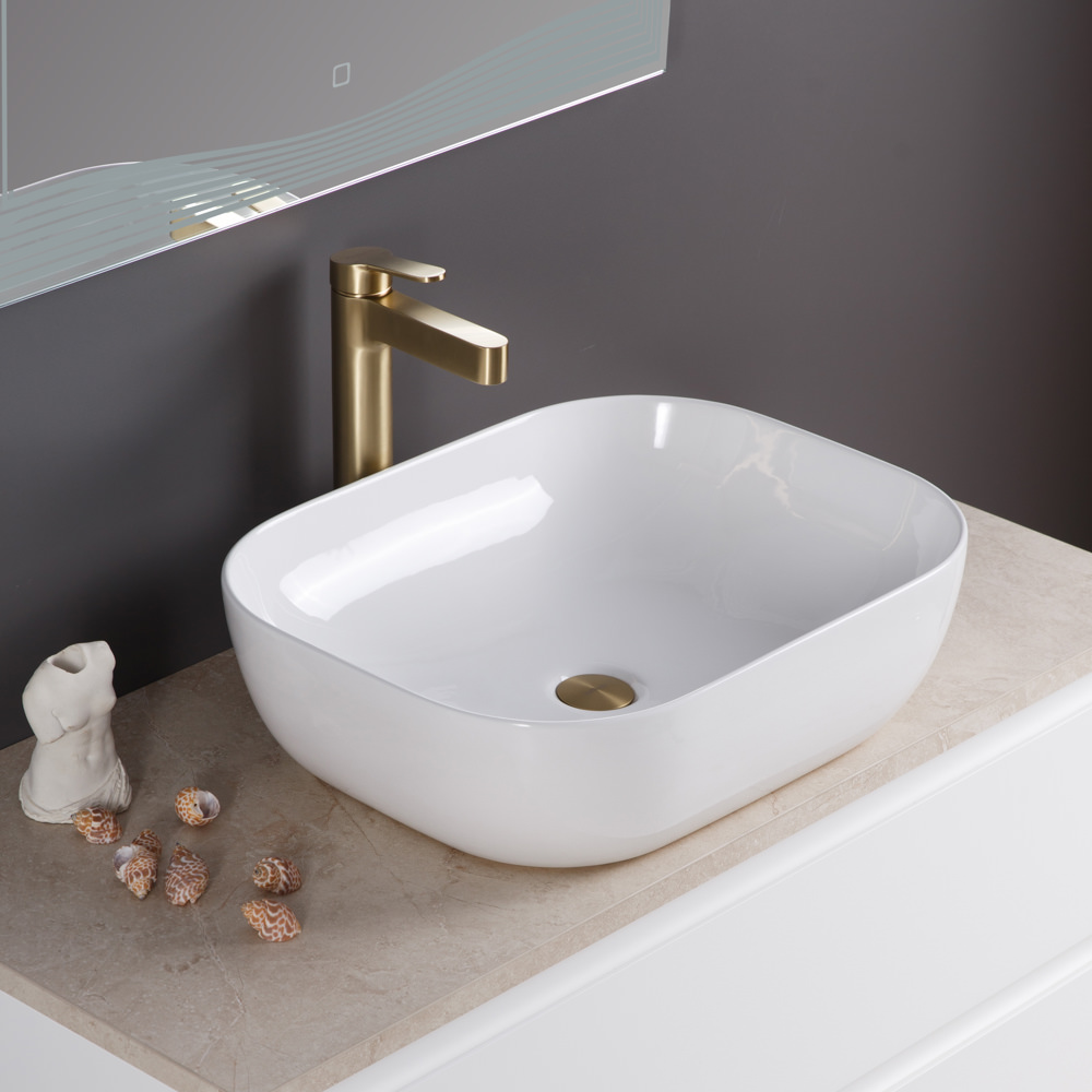 Накладная раковина BelBagno BB1302 40  см белая глянцевая в 100Kran: Широкий выбор и доступные цены.