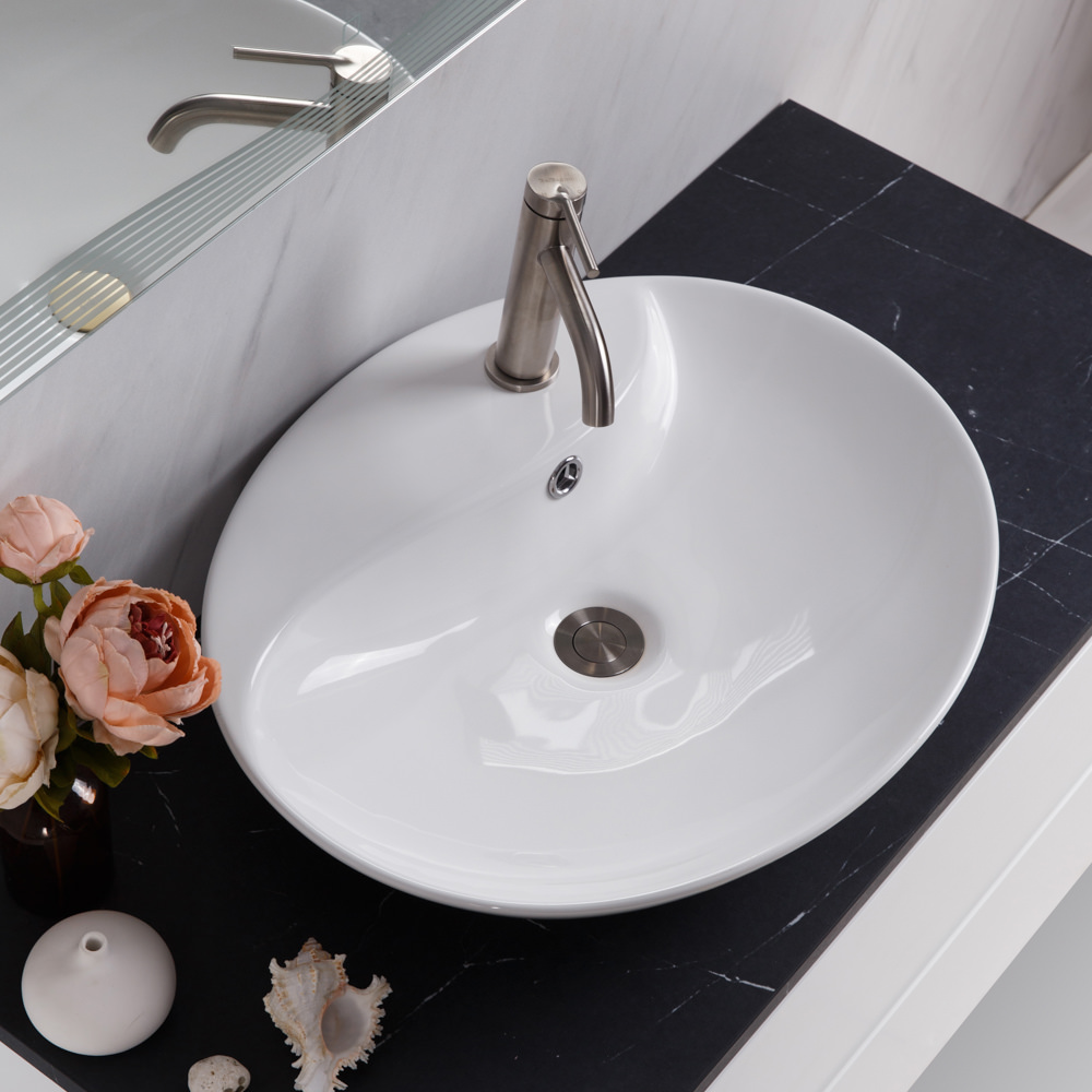 Накладная раковина BelBagno BB1370 46  см белая глянцевая в 100Kran: Широкий выбор и доступные цены.