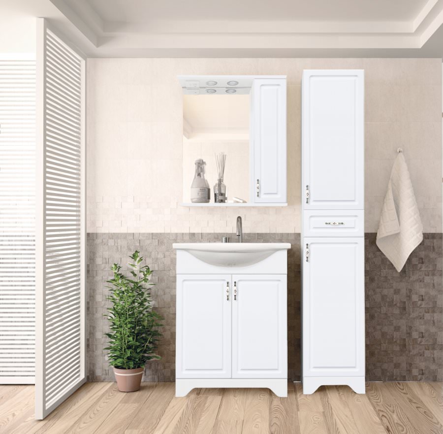 Тумба под раковину  напольная  Style Line Олеандр-2 55  белый ЛС-00000046 в 100Kran: Широкий выбор и доступные цены.
