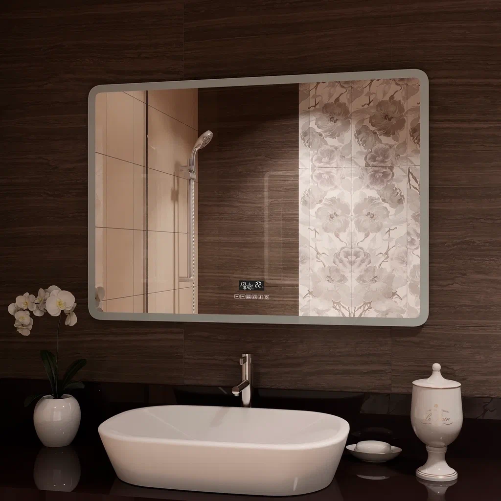 Зеркало с подсветкой "Demure LED" с многофункциональной панелью 1000x700 ЗЛП259 100Kran: Широкий выбор и доступные цены.