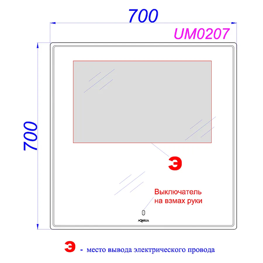 Зеркало с подсветкой AQWELLA UM 70 см UM0207 100Kran: Широкий выбор и доступные цены.