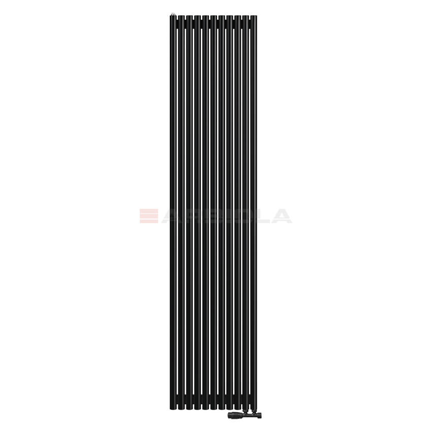 Вертикальный радиатор с нижним подключением Arbiola Iris V 109003 54,2 х 250 см черный матовый ral 9005 от интернет-магазина сантехники 100Kran!
