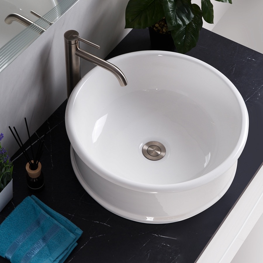 Накладная раковина BelBagno BB1383 45,5  см белая глянцевая в 100Kran: Широкий выбор и доступные цены.