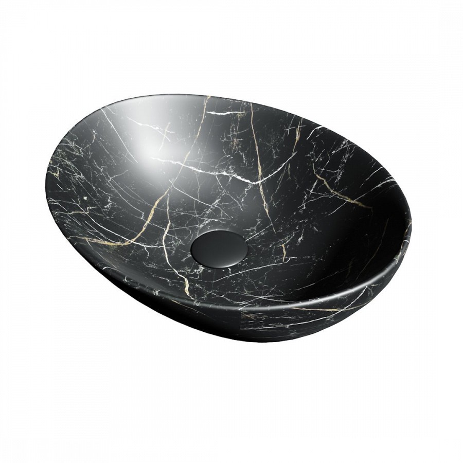 Раковина накладная Maretti Eleganza EN13NS87-560MR 41 см черная мраморная в 100Kran: Широкий выбор и доступные цены.