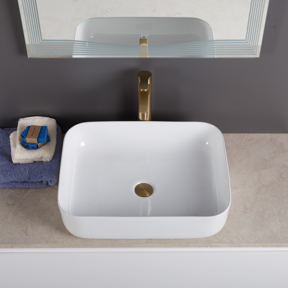 Накладная раковина BelBagno BB1304 39,5  см белая глянцевая в 100Kran: Широкий выбор и доступные цены.
