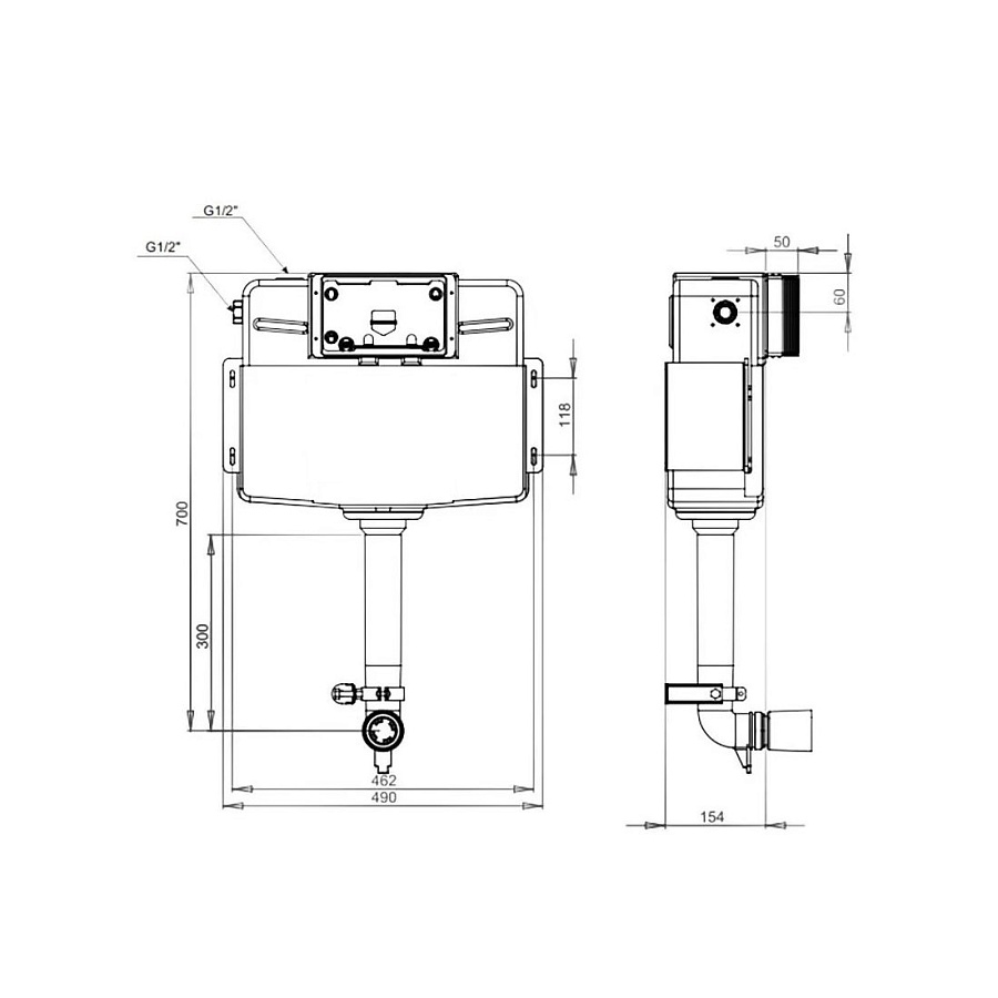 Бачок скрытого монтажа без клавиши Maretti AC11PR4912 в 100Kran: Широкий выбор и доступные цены.