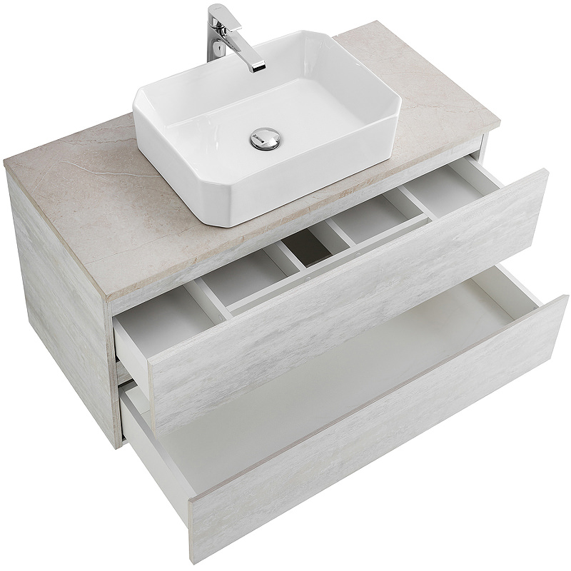 Тумба с раковиной подвесная CEZARES 120 см MOLVENO 46-120-2C-SO-LB Legno Bianco в 100Kran: Широкий выбор и доступные цены.