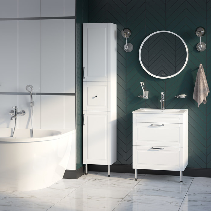 Тумба с раковиной напольная 60 см Oxford IDDIS OXF60W0i95K белая в 100Kran: Широкий выбор и доступные цены.