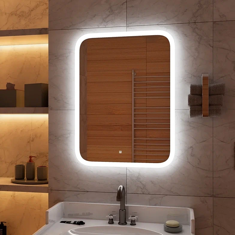 Зеркало с подсветкой Континент "Glamour  Led" 500х700 ЗЛП243 100Kran: Широкий выбор и доступные цены.