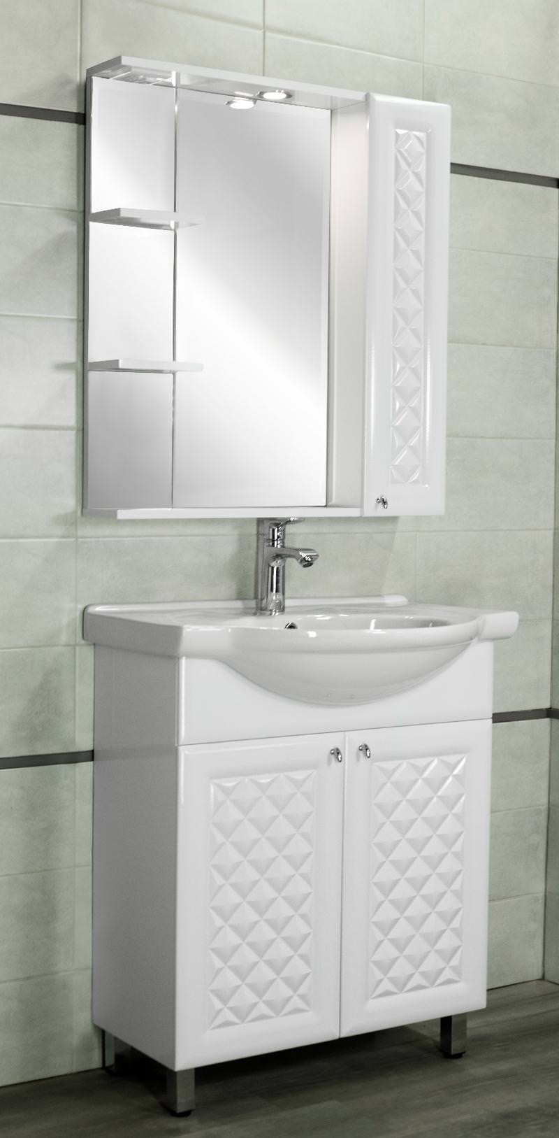 Тумба под раковину напольная Style Line  Канна 75  белый ЛС-00002283 в 100Kran: Широкий выбор и доступные цены.