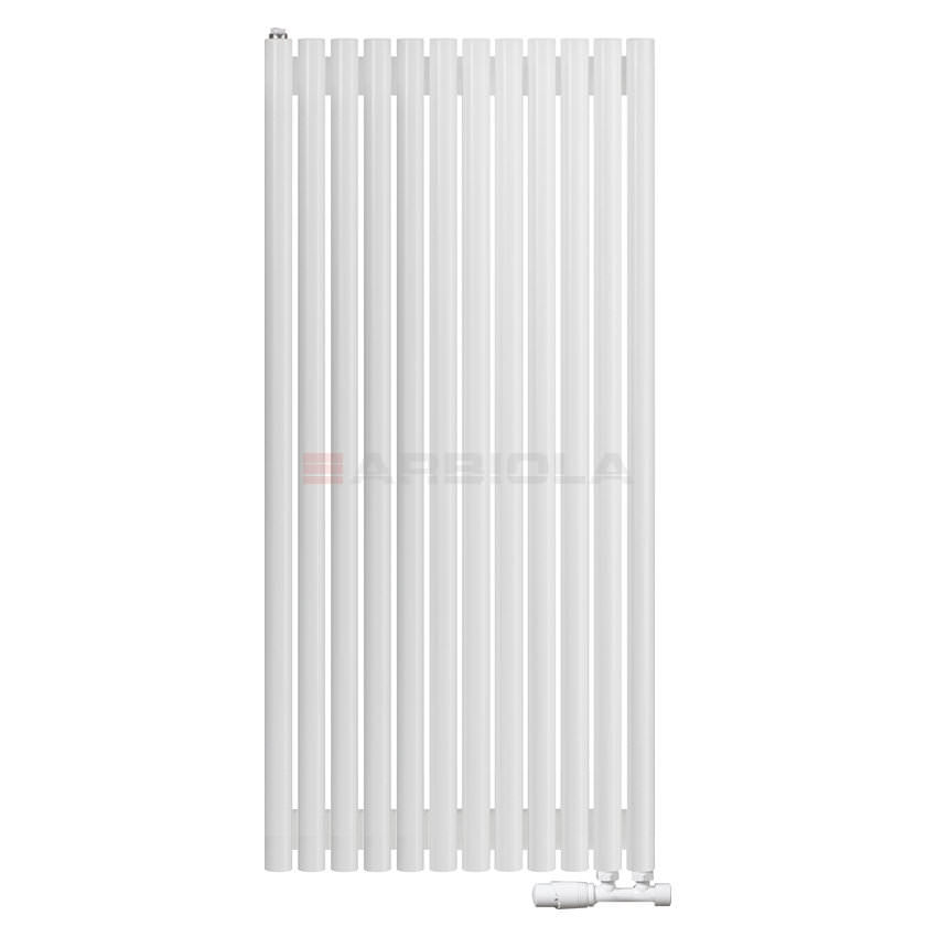 Вертикальный радиатор с нижним подключением Arbiola Iris V 96783 59,2 х 125 см белый матовый ral 9016 от интернет-магазина сантехники 100Kran!