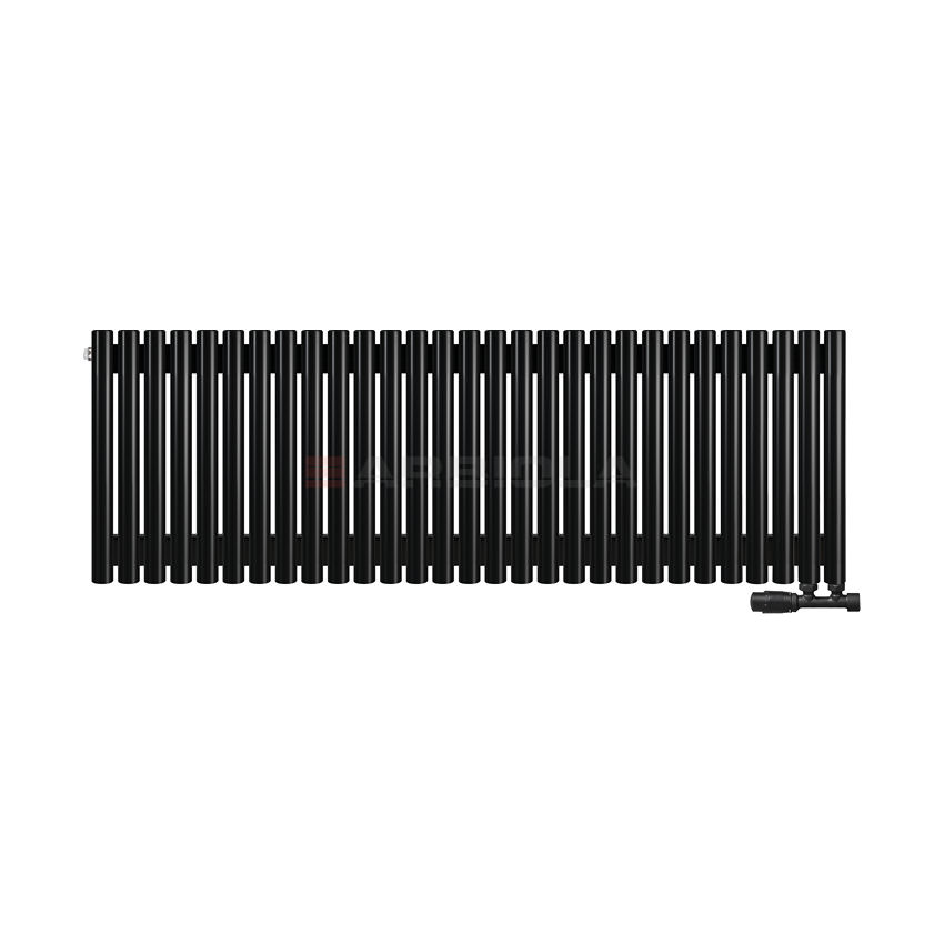 Вертикальный радиатор с нижним подключением Arbiola Iris V 108568 144,2 х 60 см черный матовый ral 9005 от интернет-магазина сантехники 100Kran!