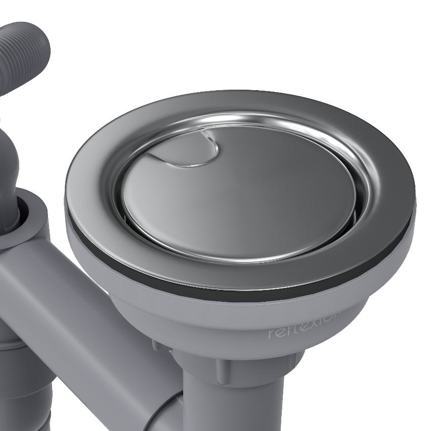 Сифон для кухонной мойки с выпуском Reflexion Arno RX3001SS полированная сталь в 100Kran: Широкий выбор и доступные цены.