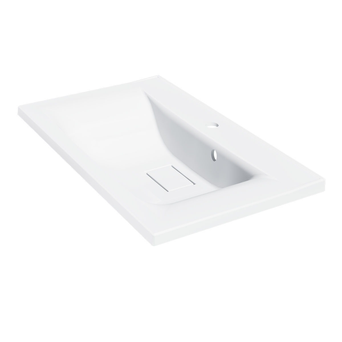 Раковина Vincea VCB-3M750W 75 из искусственного камня цвет белый в 100Kran: Широкий выбор и доступные цены.