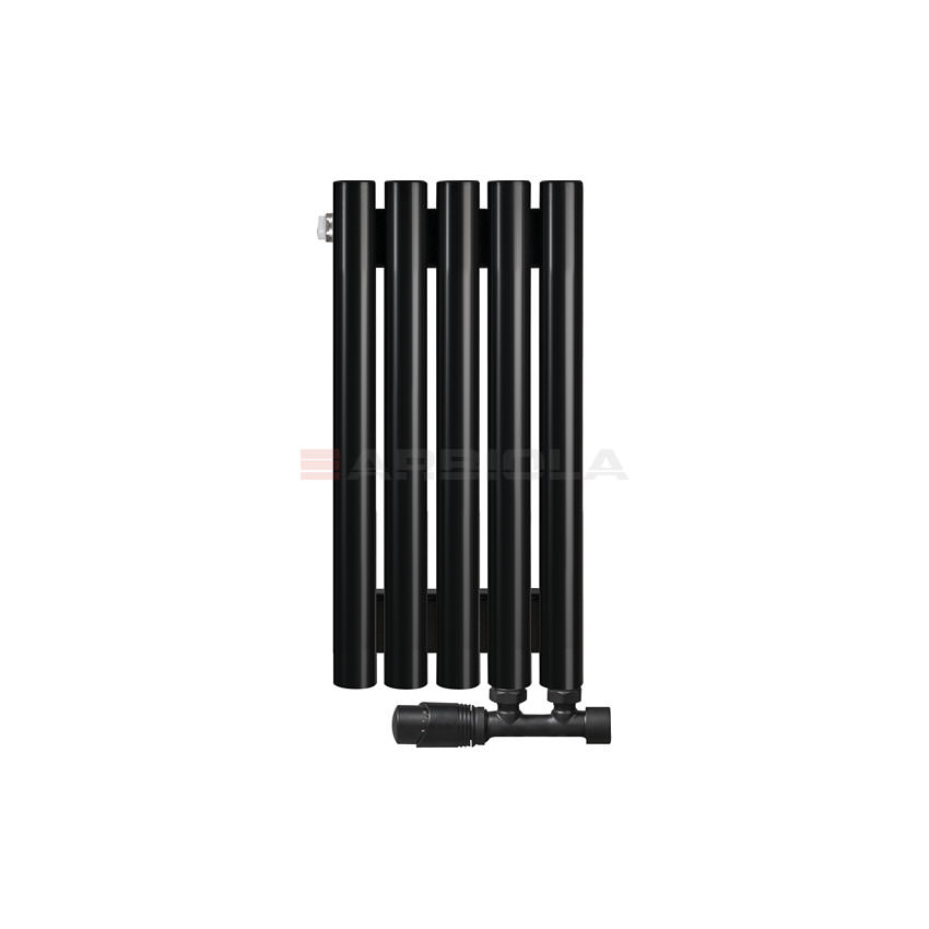 Вертикальный радиатор с нижним подключением Arbiola Iris V 108496 24,2 х 60 см черный матовый ral 9005 от интернет-магазина сантехники 100Kran!