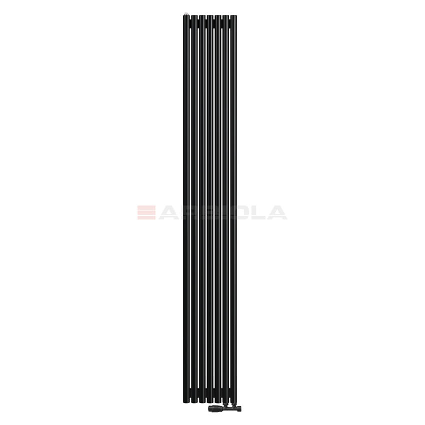 Вертикальный радиатор с нижним подключением Arbiola Iris V 108997 34,2 х 250 см черный матовый ral 9005 от интернет-магазина сантехники 100Kran!