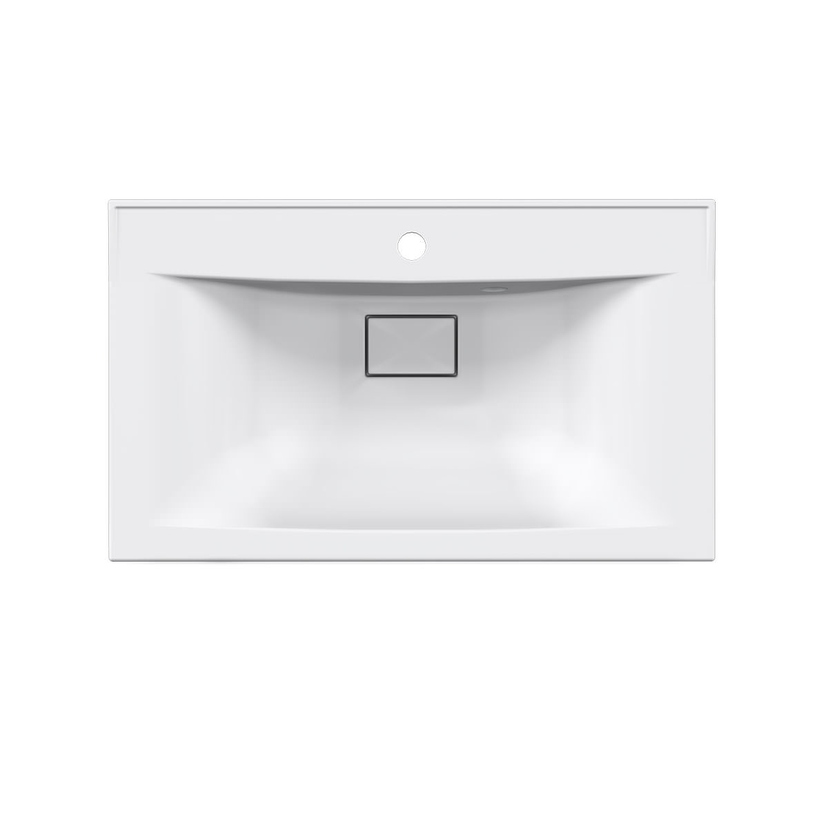 Раковина Vincea VCB-3M750W 75 из искусственного камня цвет белый в 100Kran: Широкий выбор и доступные цены.