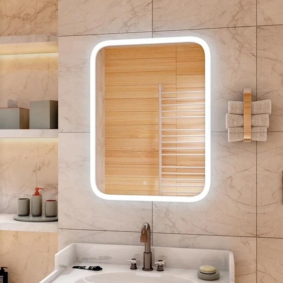 Зеркало с подсветкой Континент Glamour Led 500х700 ЗЛП243 100Kran: Широкий выбор и доступные цены.