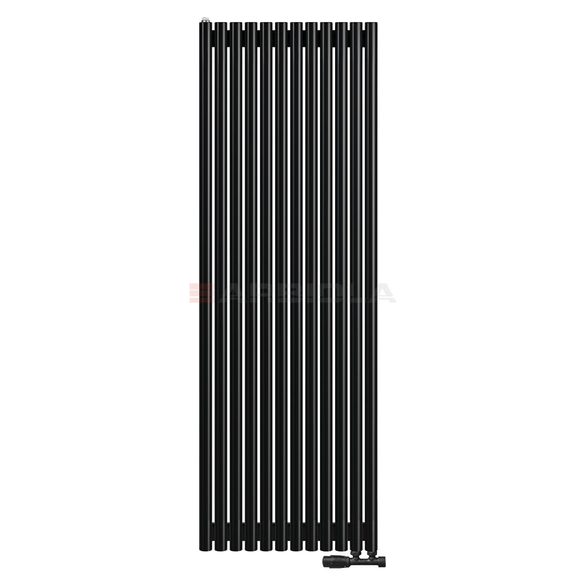 Вертикальный радиатор с нижним подключением Arbiola Iris V 96814 59,2 х 175 см черный матовый ral 9005 от интернет-магазина сантехники 100Kran!