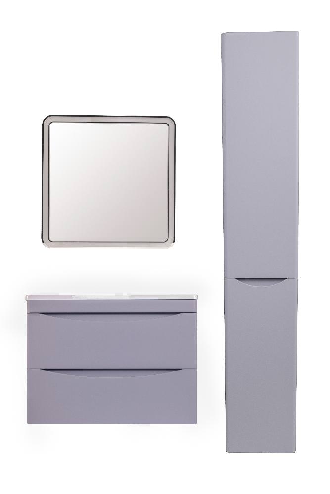 Тумба с раковиной подвесная  Style Line  Бергамо мини 70 2 ящ. Люкс антискрейтч серый PLUS умывальник Каре Люкс МИНИ 700 СС-00002319 в 100Kran: Широкий выбор и доступные цены.