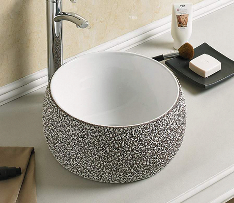 Раковина накладная  CeramaLux 78217 41 см бело-серая в 100Kran: Широкий выбор и доступные цены.