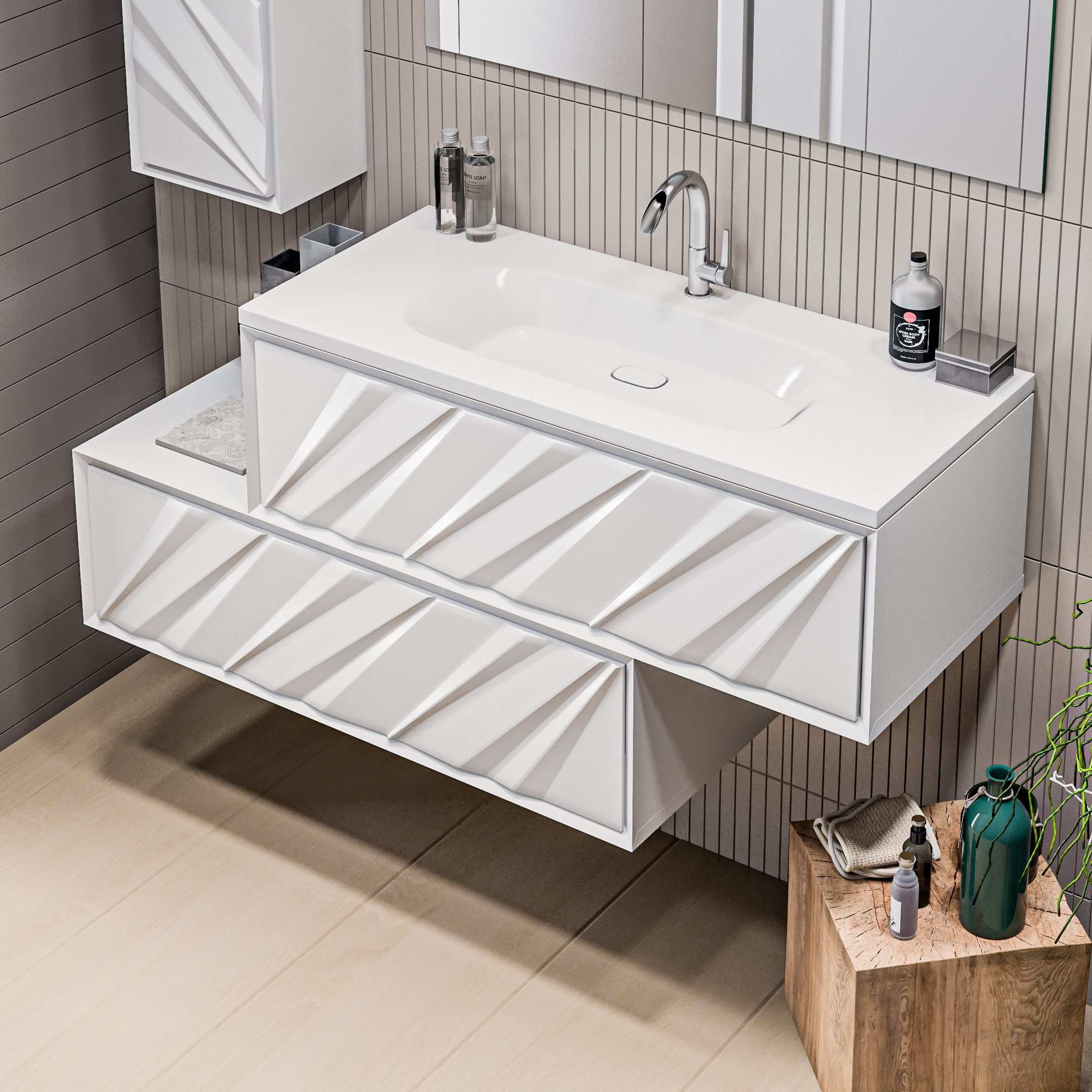 Тумба под раковину подвесная 1Marka Glace 100П 1 в.я. White (верх) У73575 в 100Kran: Широкий выбор и доступные цены.