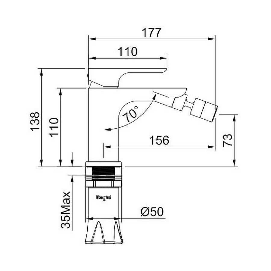 Смеситель для биде Raglo R03.50.06 черный в 100Kran: Широкий выбор и доступные цены.