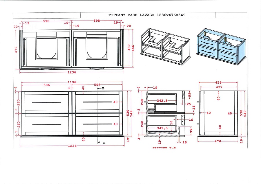 Тумба под раковину подвесная CEZARES 120 см TIFFANY 54956 Blu Petrolio в 100Kran: Широкий выбор и доступные цены.