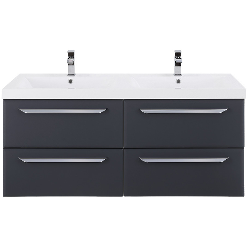 Тумба с раковиной подвесная CEZARES 120 см ECO-1200-4C-SO-2-GR-P Grafito в 100Kran: Широкий выбор и доступные цены.