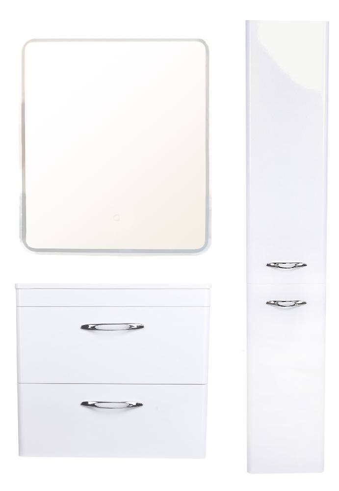 Тумба с раковиной подвесная  Style Line  Каре 70 2 ящ. Люкс белая PLUS умывальник Каре Люкс 700 СС-00002269 в 100Kran: Широкий выбор и доступные цены.