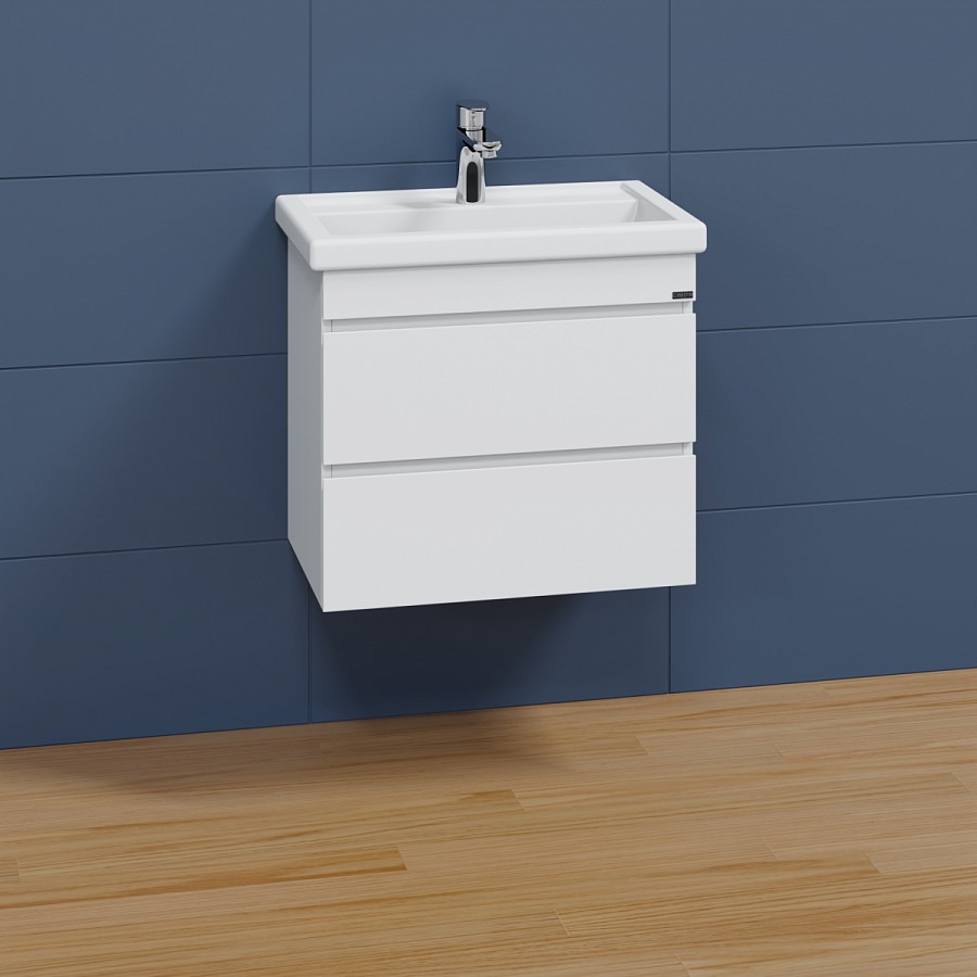 Тумба под раковину подвесная СаНта Марс 60 см 700292 белая в 100Kran: Широкий выбор и доступные цены.