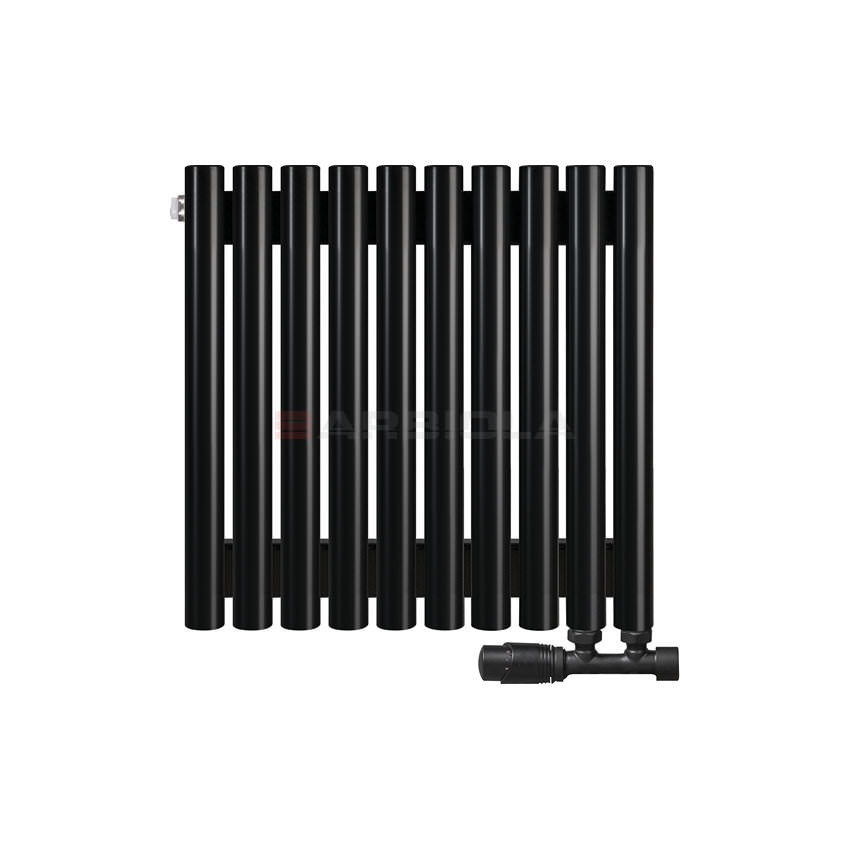Вертикальный радиатор с нижним подключением Arbiola Iris V 96736 49,2 х 50 см черный матовый ral 9005 от интернет-магазина сантехники 100Kran!