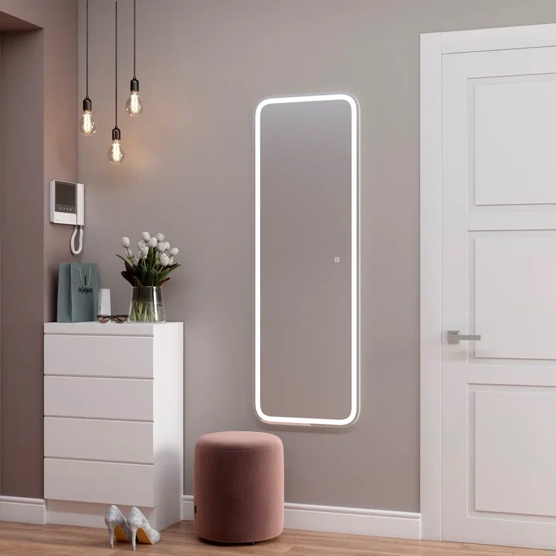 Зеркало с подсветкой "Loren Led" 455х1350 100Kran: Широкий выбор и доступные цены.