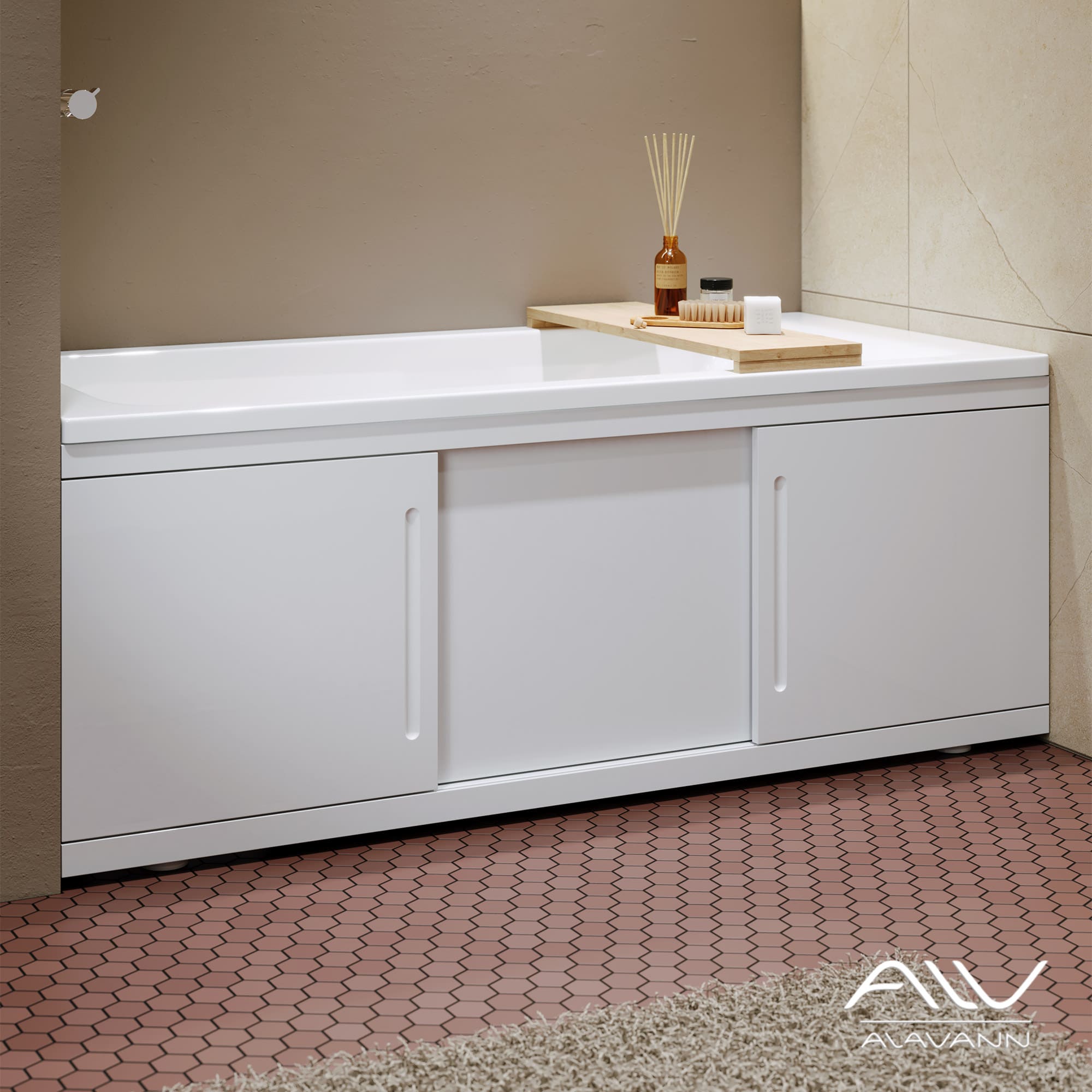 Экран под ванну Alavann ALV0716001 Alt 180 раздвижной белый в 100Kran: Широкий выбор и доступные цены.