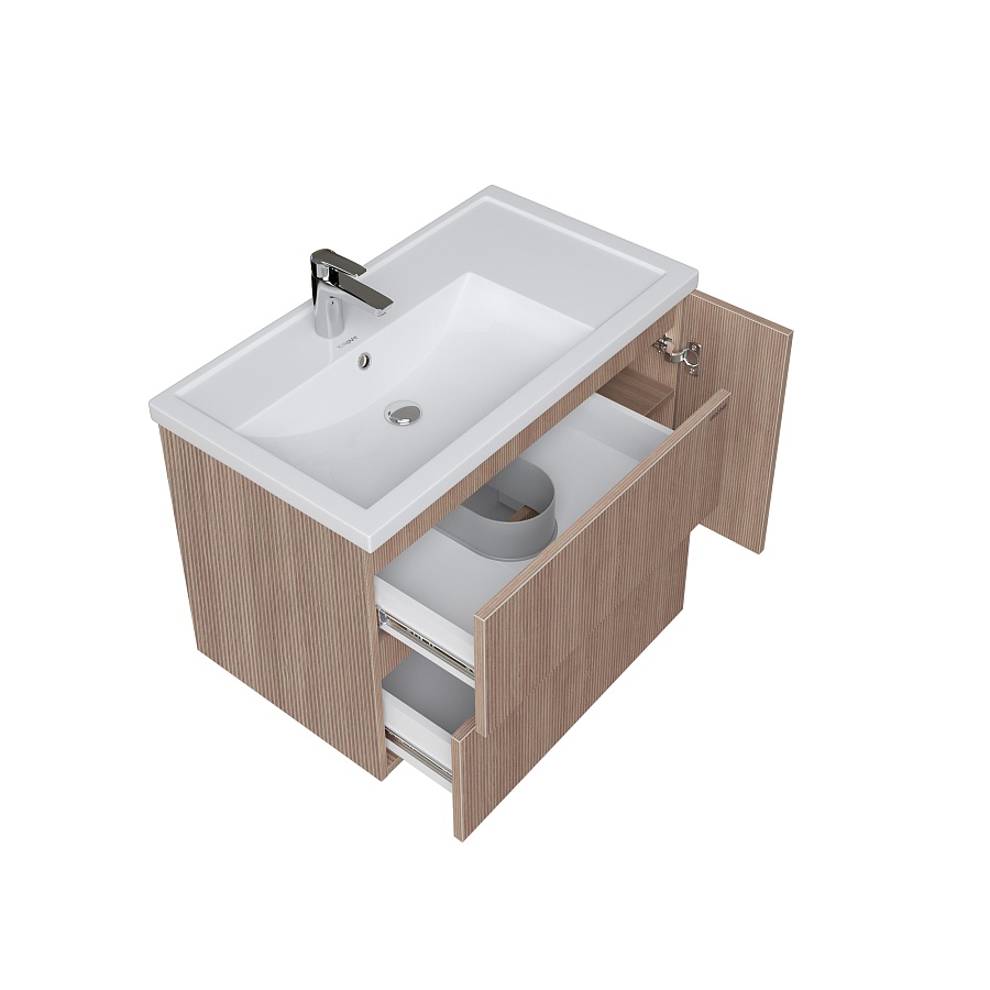 Тумба подвесная Grossman ЮНИТ 80 см 208014 с 2-я ящ. кадена вуд в 100Kran: Широкий выбор и доступные цены.