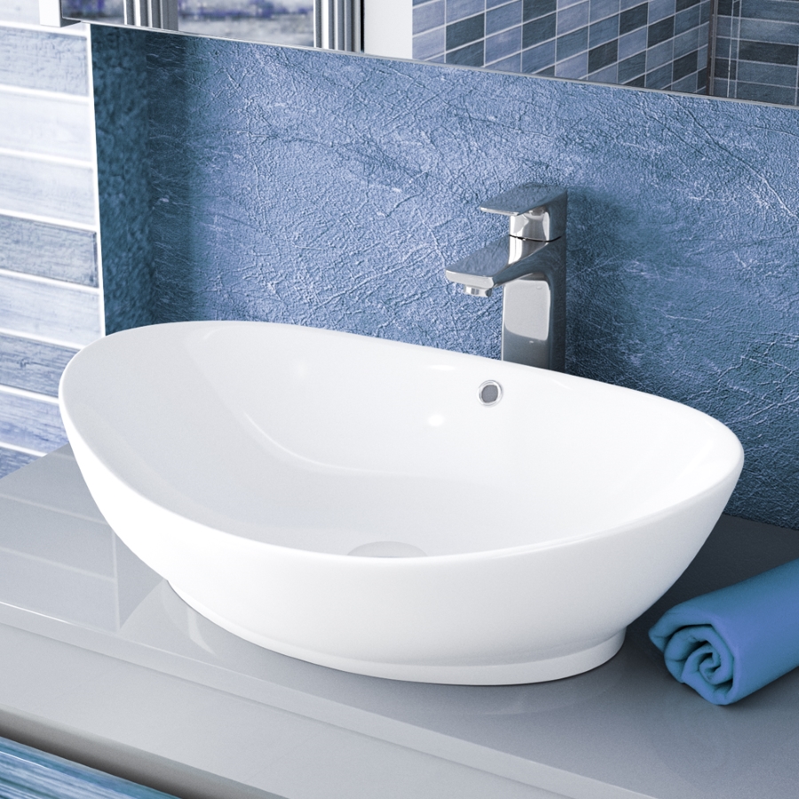 Раковина накладная Maretti Eleganza EN13NS48-844 59 см белая в 100Kran: Широкий выбор и доступные цены.