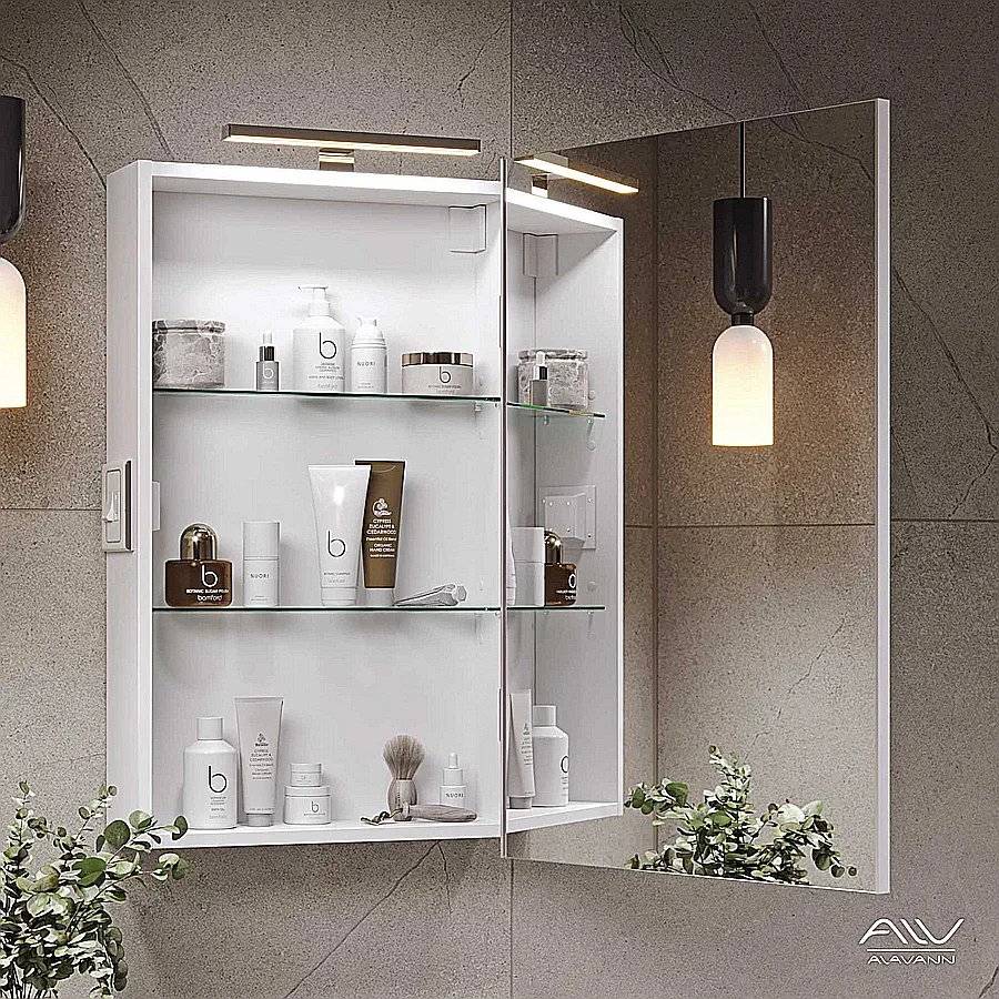 Зеркальный шкаф подвесной Alavann Cosmetic ALV0723001 55 см белый создать уют и комфорт, это просто!