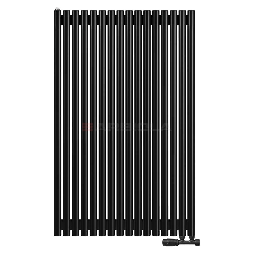 Вертикальный радиатор с нижним подключением Arbiola Iris V 108895 79,2 х 120 см черный матовый ral 9005 от интернет-магазина сантехники 100Kran!