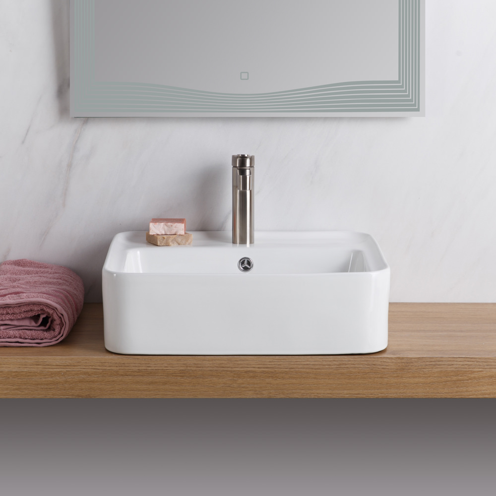 Накладная раковина BelBagno BB1367 42  см белая глянцевая в 100Kran: Широкий выбор и доступные цены.