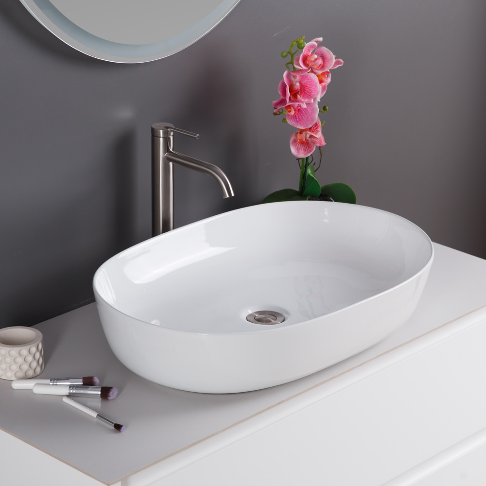 Накладная раковина BelBagno BB1348 42  см белая глянцевая в 100Kran: Широкий выбор и доступные цены.