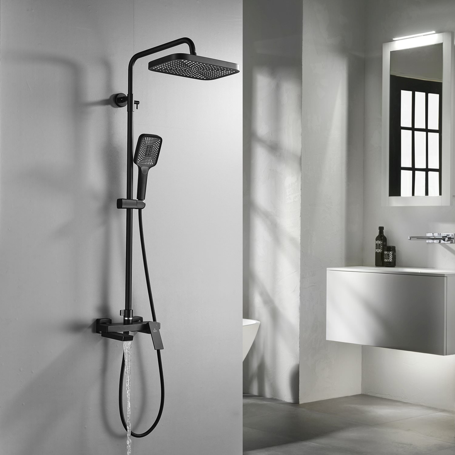 Душевая система Rose R1836H черный в 100Kran: Широкий выбор и доступные цены.