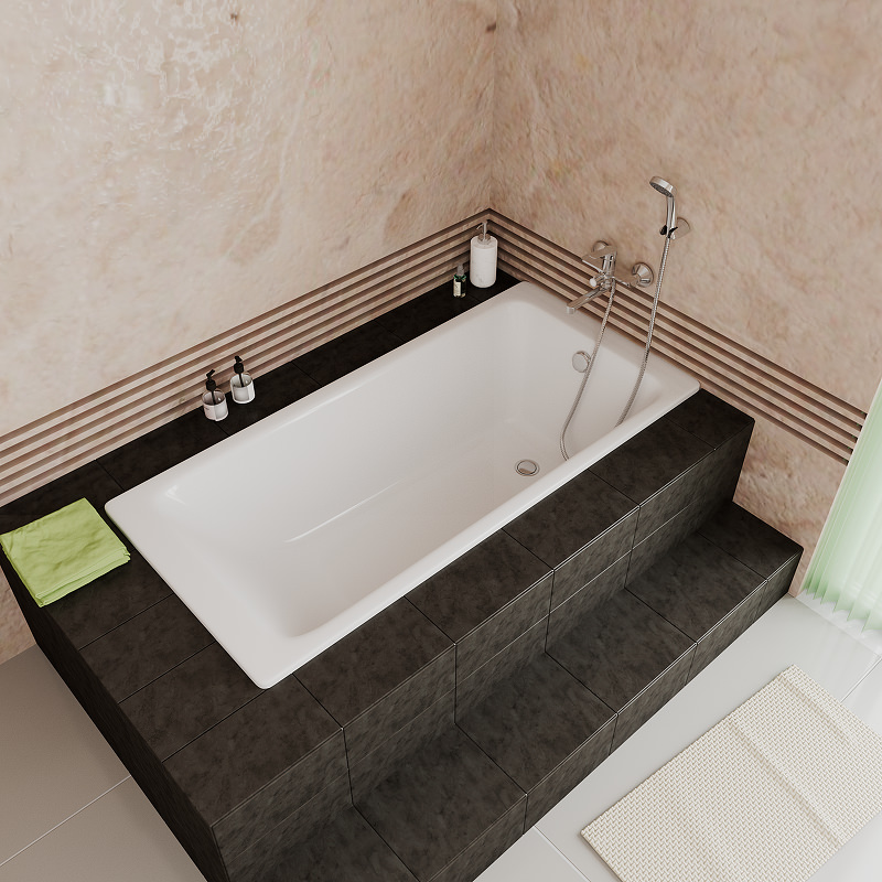 Чугунная ванна Delice Parallel 150x70 DLR_220503R с ручками в 100Kran: Широкий выбор и доступные цены.