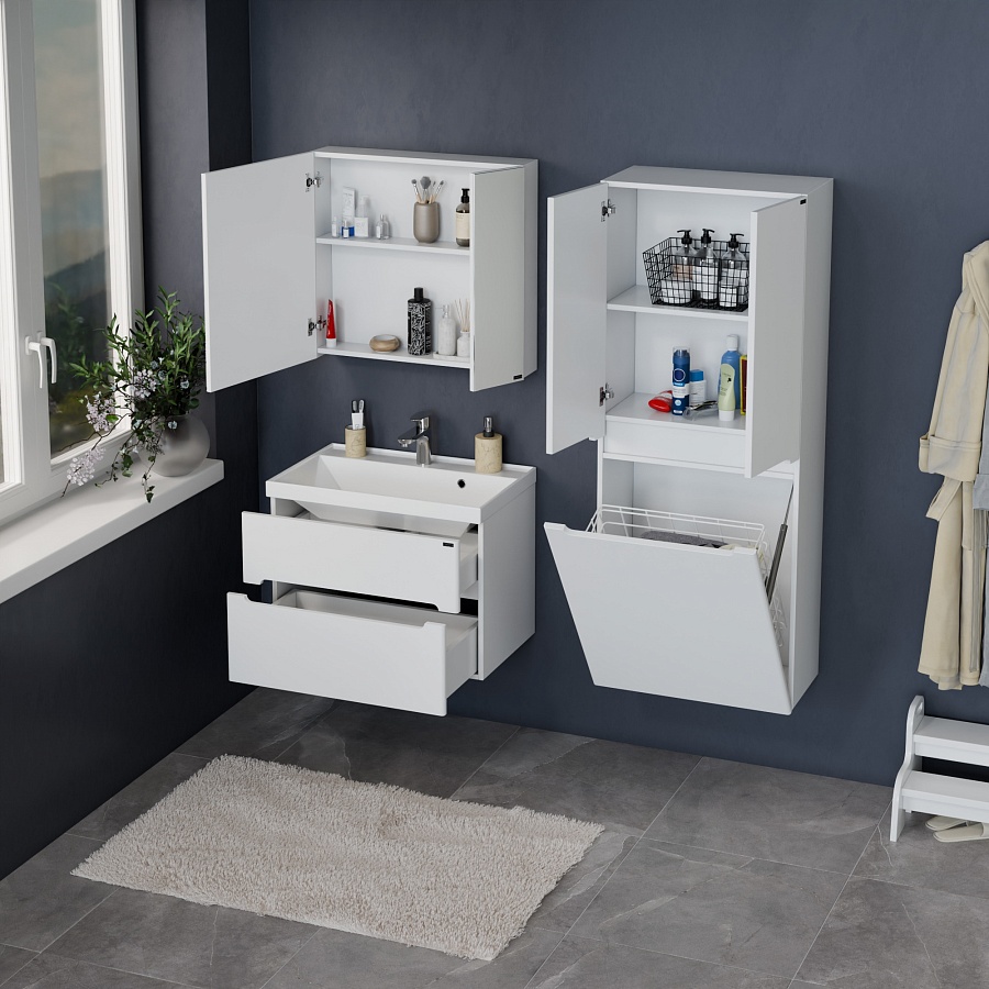 Тумба под раковину подвесная СаНта Лондон 70 см 224003л белая в 100Kran: Широкий выбор и доступные цены.