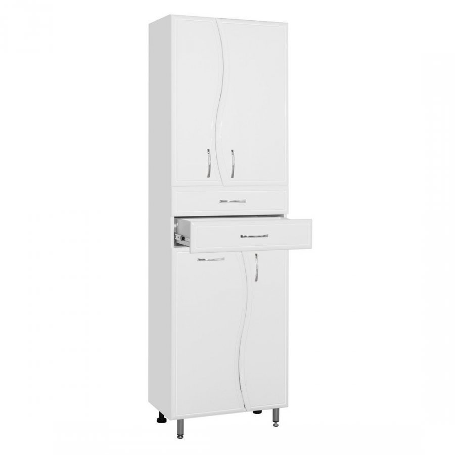 Пенал напольный Style Line Волна 600 2ящ. корзина  белый ЛС-000010047 в 100Kran: Широкий выбор и доступные цены.